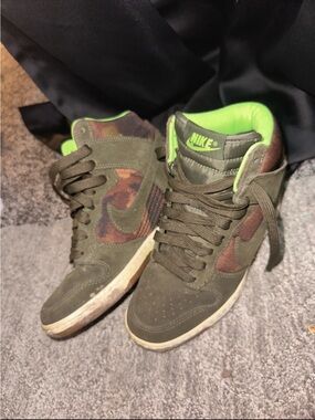Nike Dunk Sky Hi Print Olive Green/Brown Camo
